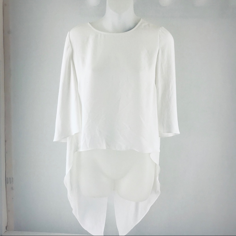 BCBG MaxAzria White High Low Top